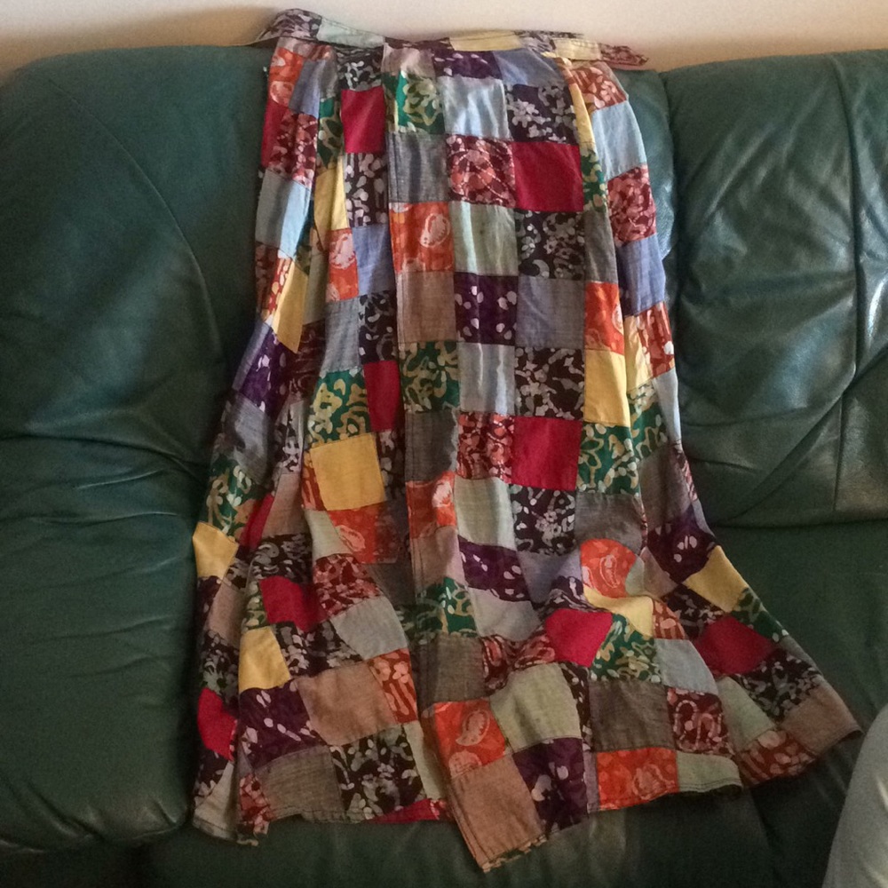 Maxi 100 percent cotton patchwork skirt - medium